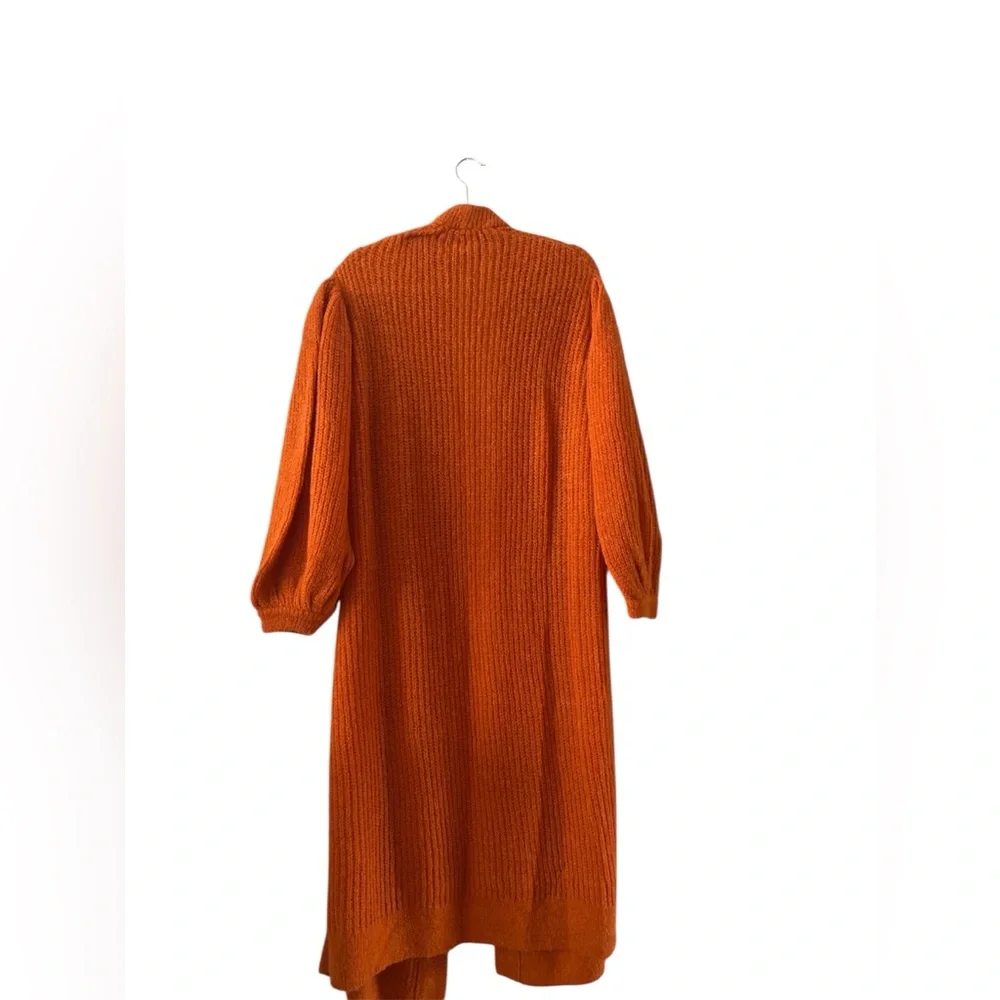 NWOT Free People orange long Longline silhouette cardigan sweater size S